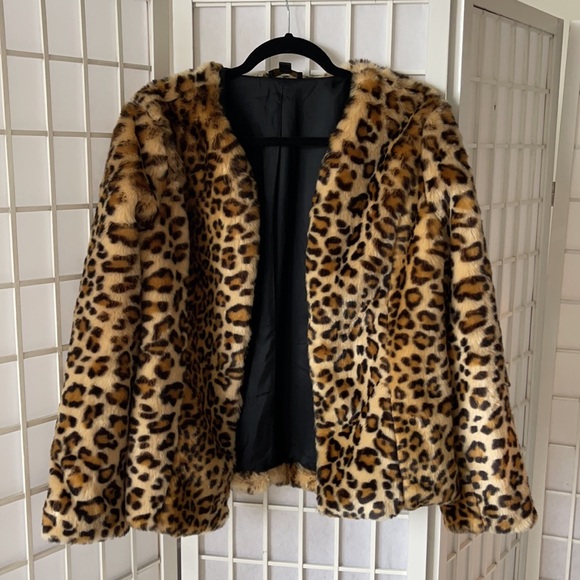 Faux fur Leopard jacket / blazer - Picture 2 of 5